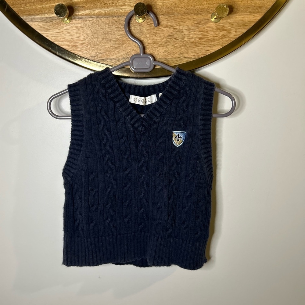 George Dark Blue Knit Vest